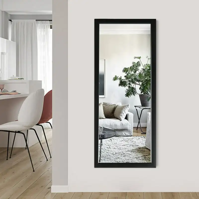 

Настенное зеркало, прикрепляемое на стену, прямоугольное, черное, 47x16 дюймов