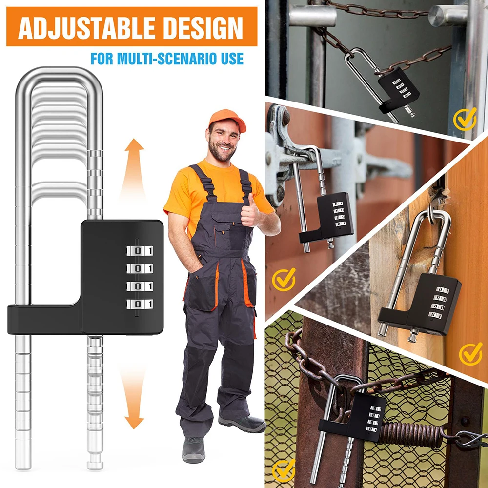

Регулируемый удлиненный замок U-образной формы, замок для шкафа, шкафа, дверной ручки, замок с защитой от кражи, пароль для забора шкафа