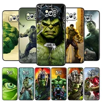 hulk marvel hero for xiaomi poco m4 x3 f3 gt nfc m3 c3 m2 f2 f1 x2 pro mi mix3 silicone black phone case coque cover shell capa