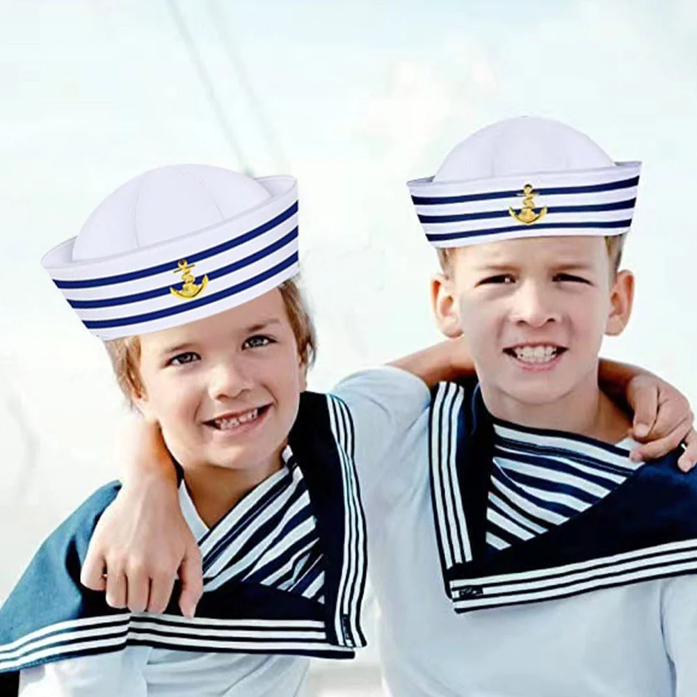 

2 Pcs Decorate Party Captains Hat Hats Men Prom Sailor Adults Boating Polyester (polyester Fiber) Man Mens