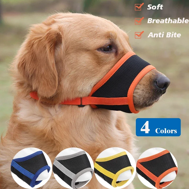 

Регулируемые намордники для маленьких и больших собак, защита от поклевки, чехол для рта домашних животных, дышащие аксессуары из мягкой се...