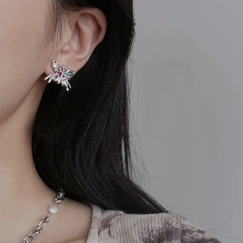 

Женские серьги-бабочки с цирконом, серьги в стиле панк, роскошные украшения, аксессуары Y2k, тренды 2023, праздничный подарок, праздничные подар...