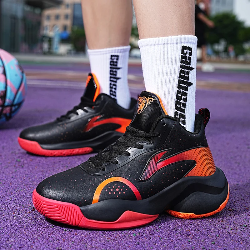 Brand Men Basketball Shoes Breathable Cushioning Non-Slip Sports Shoes Gym Training Athletic Sneaker Trend Boys Basketball Shoes