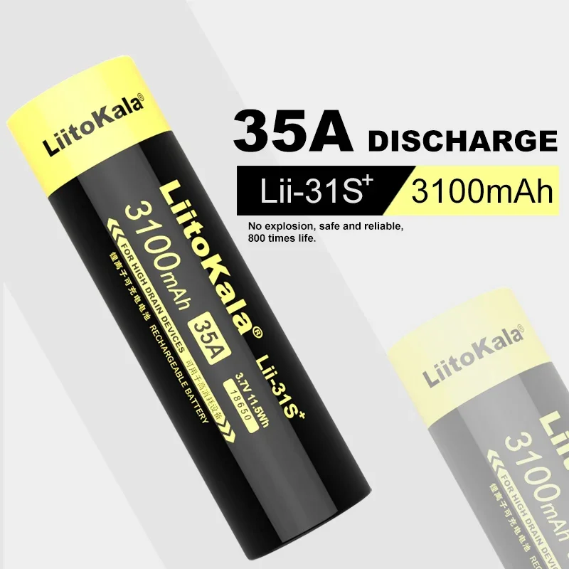 1-6 шт. аккумулятор LiitoKala Lii-31S 18650 3 7 в литий-ионный мА 35 А для смартфона высокого