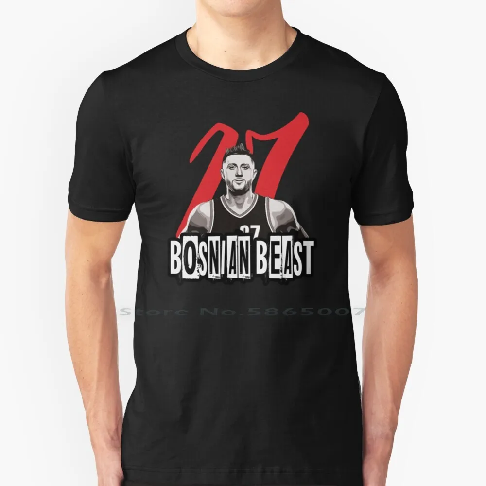 

Bosnian Beast T Shirt 100% Cotton Jusuf Nurkic 27 Bosnian Beast Portland Trailblazers Basketball Damian Lillard Playoffs Bosna