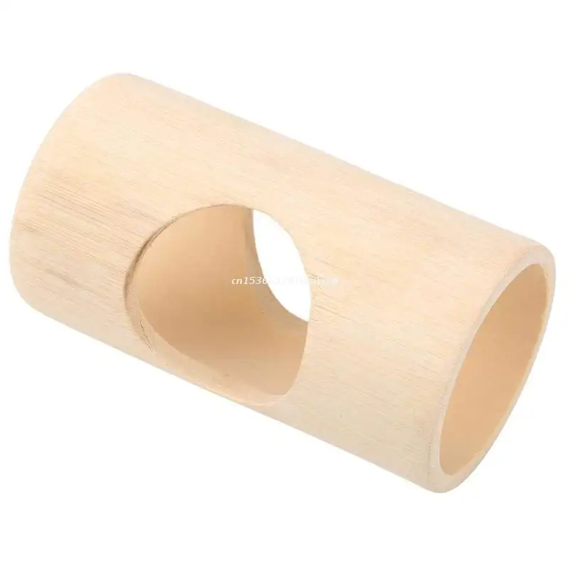 Hamster Wood Tunnel Hollow Bamboo Natural Chew Toys Ferret Play Center for Hedgehog Rat Wooden Hideaway with 3 Holes Dropship |