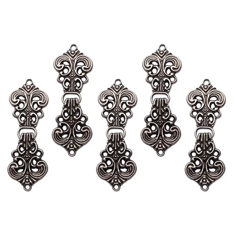 

10 Pairs/5 pairs Vintage Cloak Clasp Fasteners Shawl Buttons Bridal Clips Cardigan Auspicious Cloud Pattern Hollow Buckle