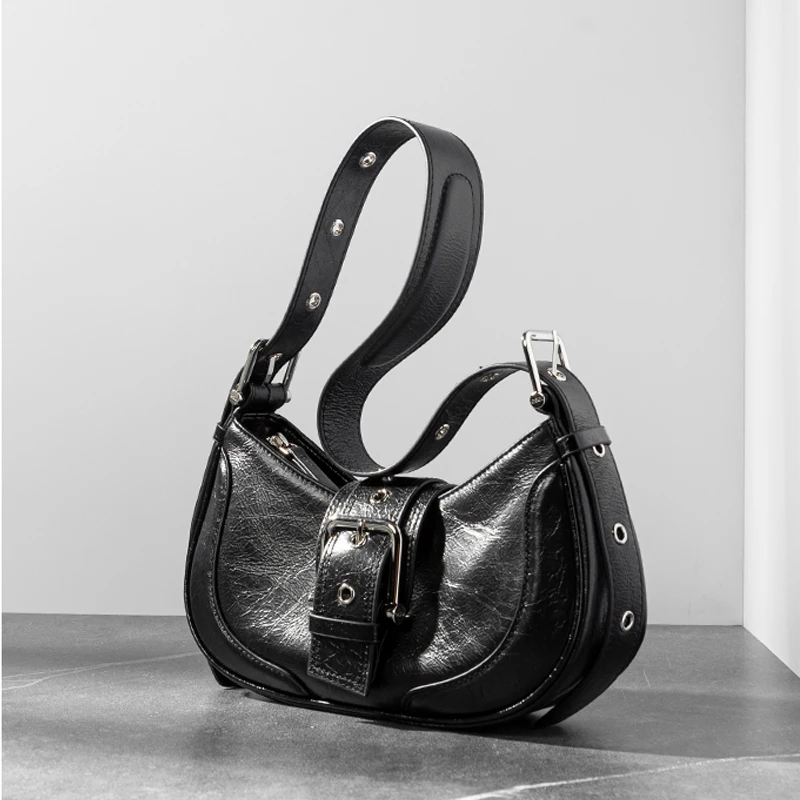 2023 New Underarm Bag Small and High Quality New Genuine Leather Saddle Bag Single Shoulder Oblique Straddle Bag for Women