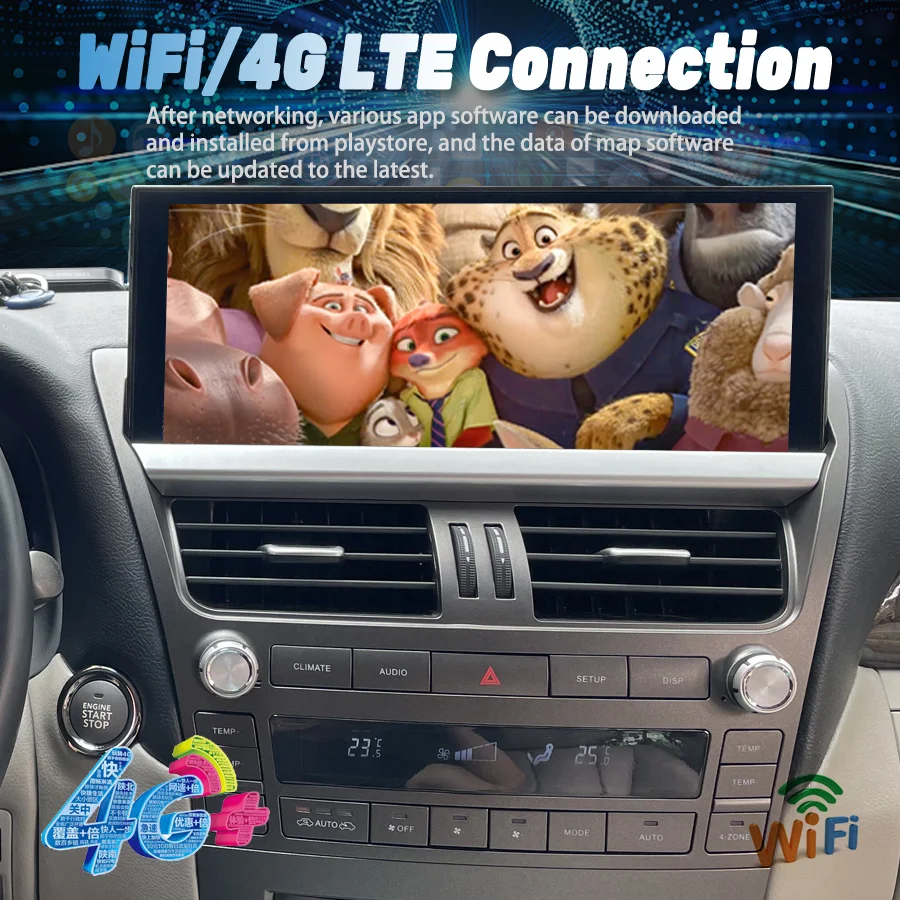 12 3-дюймовый Qled-экран CarPlay Android Автомобильный радиоприемник для Lexus LS460 LS600 2006-2012