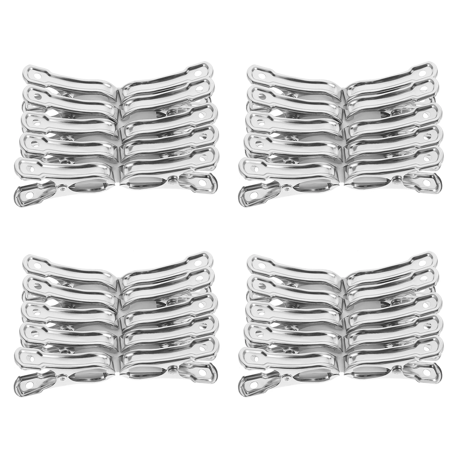 

40pcs Metal Fixed Clips Stainless Steel Clothes Drying Clips Sunshade Clamps Windproof Clips for Outdoor