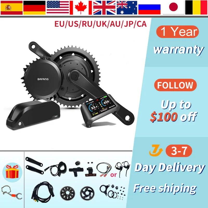 Bafang двигатель BBSHD BBS03 48V 52V1000W 68 мм Мотор среднего привода электрический велосипед