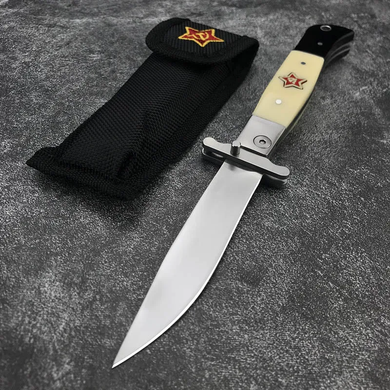 

Fast Shipping Russian Finka NKVD KGB Folding Rescue Knife Edc Outdoor Survival Tool 440C Blade Resin Handle Military Knives