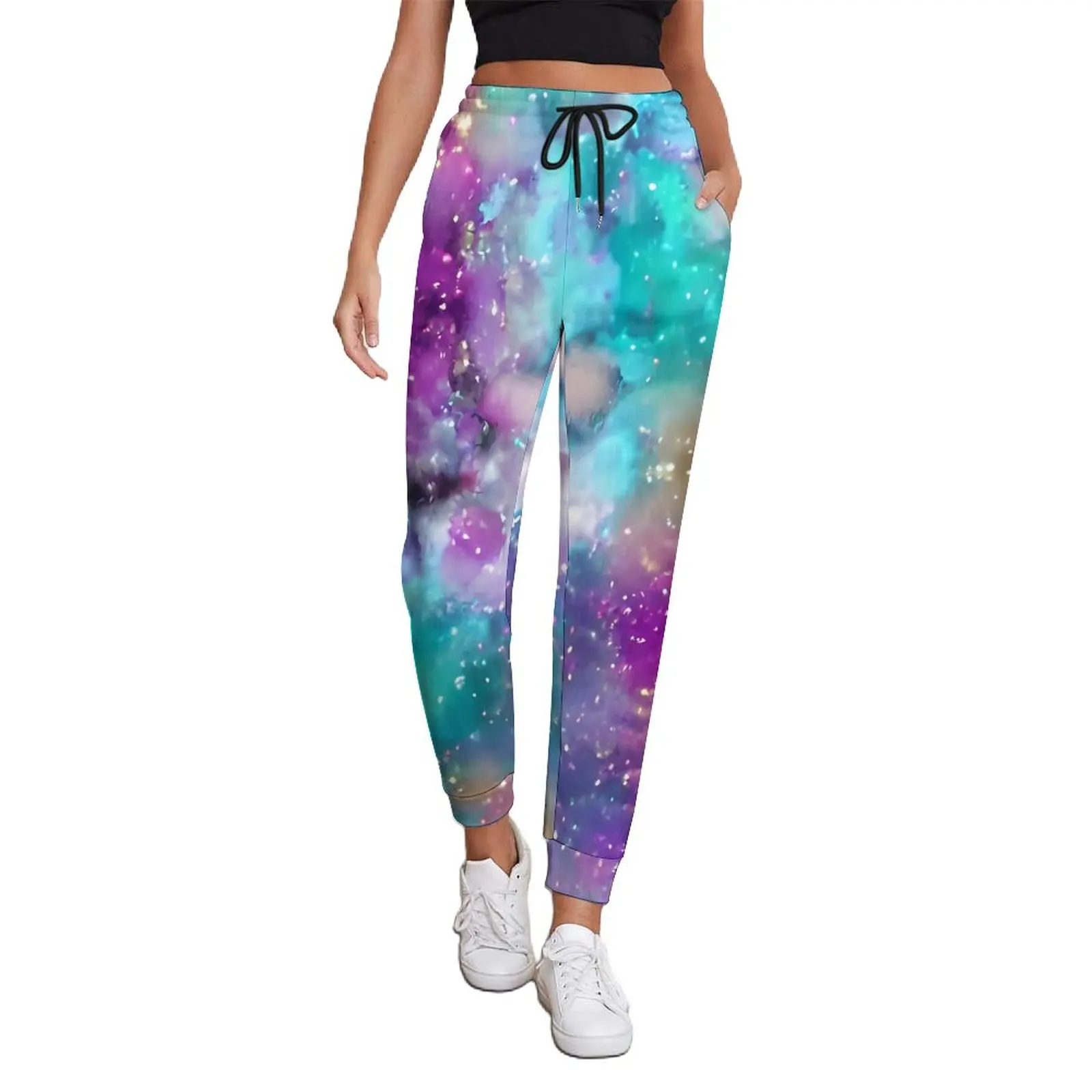 

Celestial Space Pants Colorful Galaxy Modern Oversize Sweatpants Spring Female Design Korean Fashion Trousers