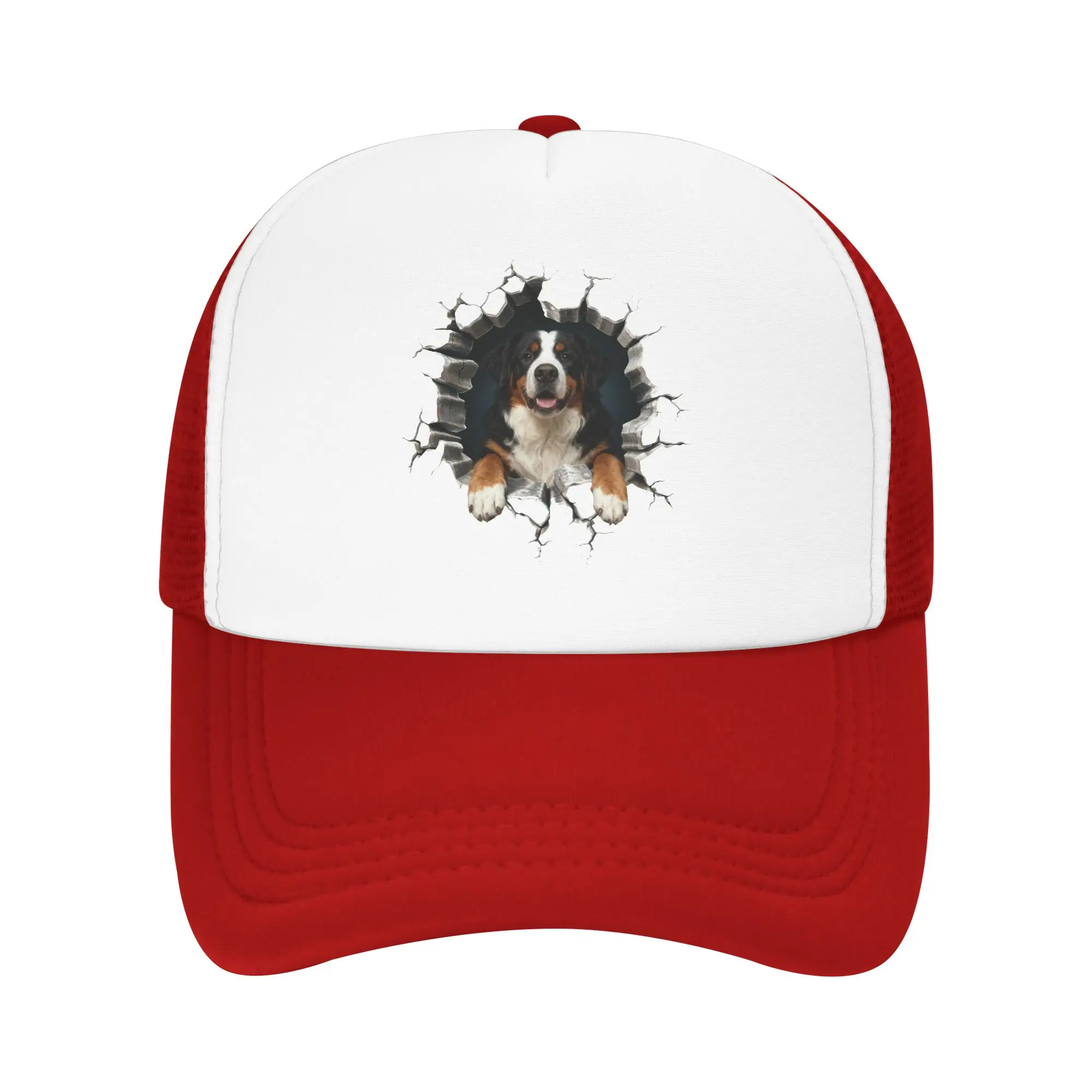 Фото Кепка-тракер Breaking Through Bernese Mountain Dog для женщин и мужчин, регулируемая бейсболка для взрослых, кепка в стиле хип-хоп, кепка для папы №1