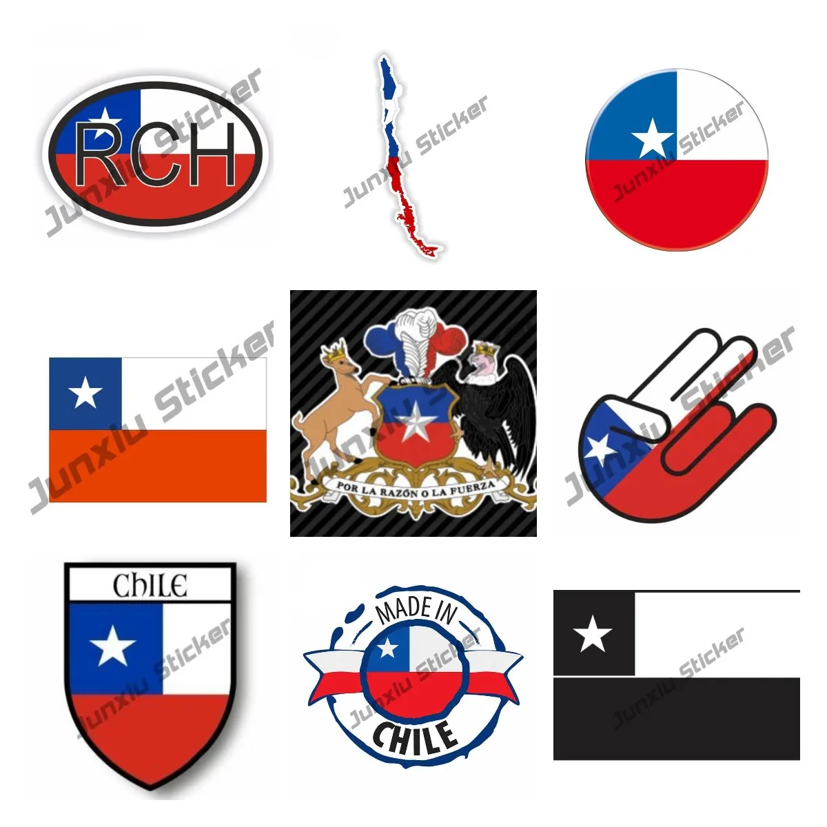 

Индивидуальная наклейка с флагом Чили, наклейка с гербом Чили, самоклеящаяся виниловая наклейка, карта Чили, RCH, наклейка для автомобиля, акс...