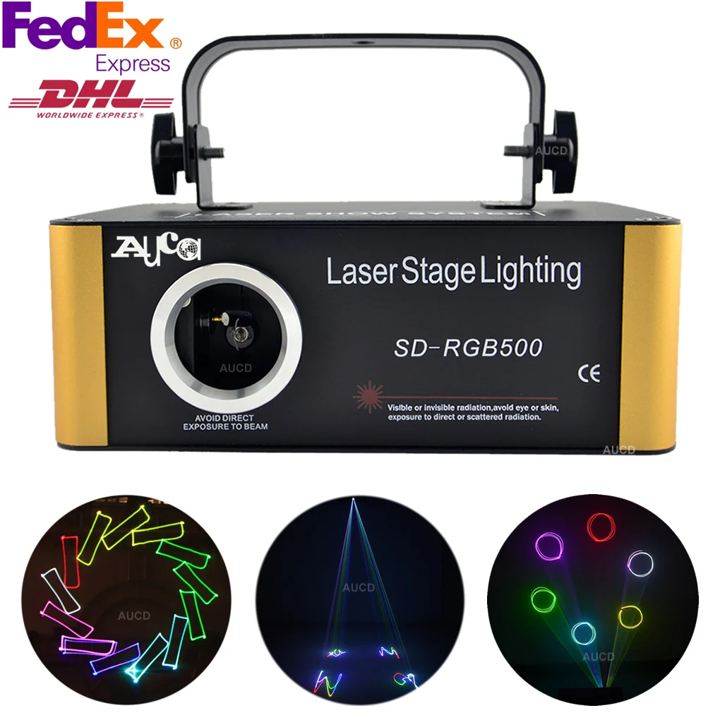 

Expedited Shipping SD Card Edit Program 500mW RGB Laser Animation Scan Projector Stage Lights DJ Party Led DMX Scanner ILD File