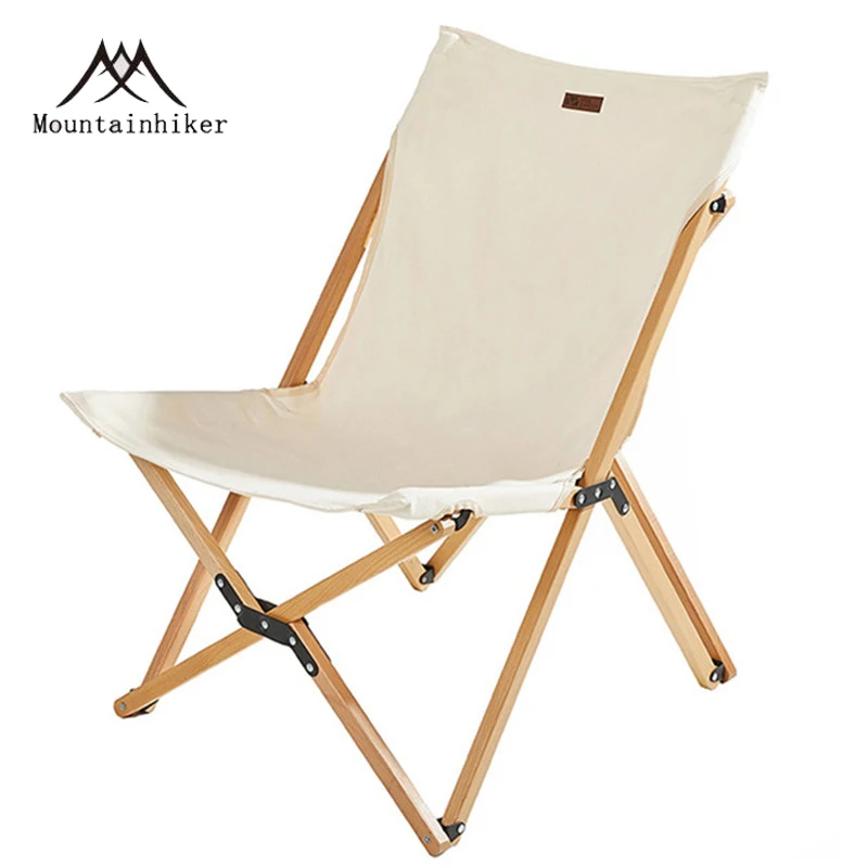 Mountainhiker 2PCS/LOT Outdoor Folding Camping Chair Ultralight Fishing Picnic Chair Aluminum Wooden Grain Nap Moon Chair