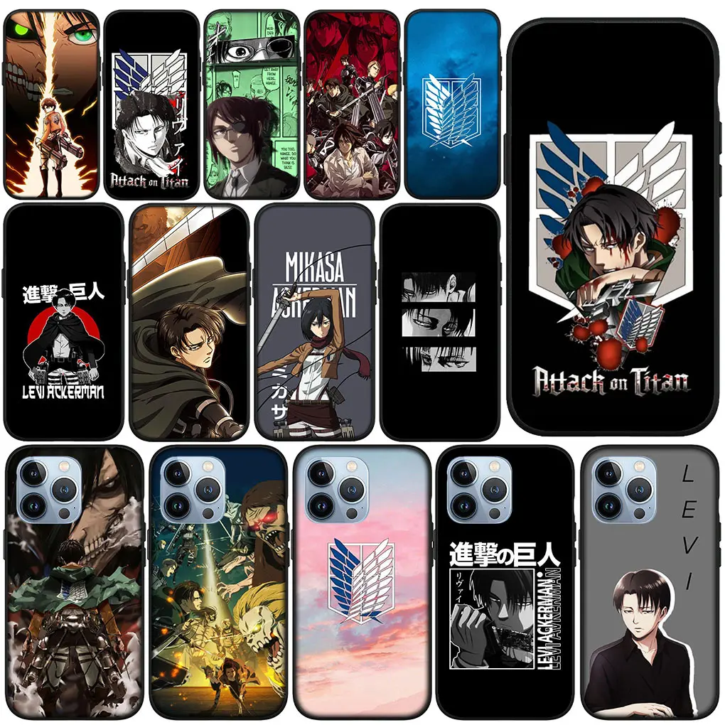 Levi атака на Титанов Эрен Jaeger чехол для телефона Apple iPhone 15 14 Plus 13 12 Mini Pro Max XR + 13Pro