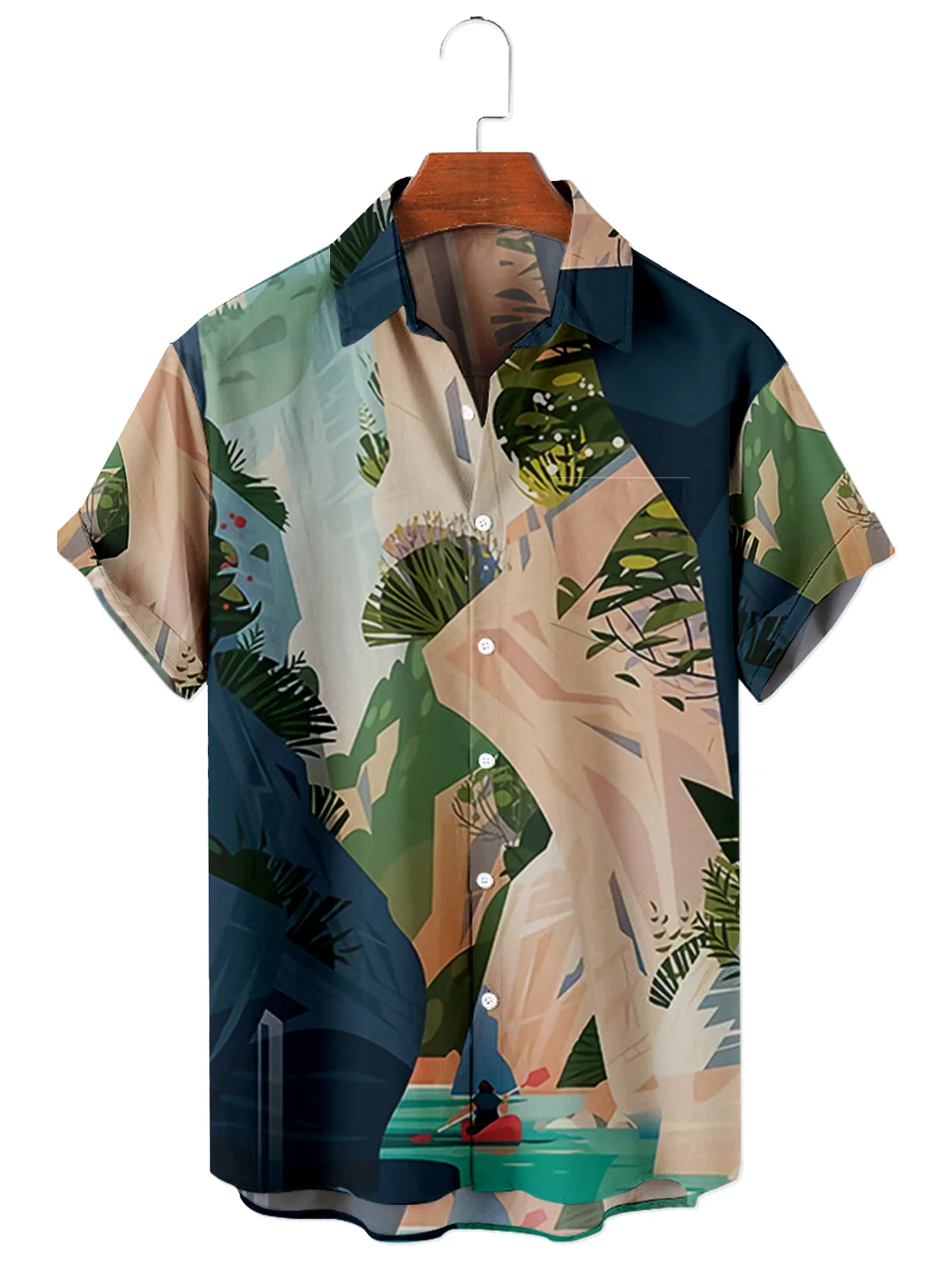 

2022 Men's Short Sleeve Shirt Plus Size3D Print Men's Top with Pockets