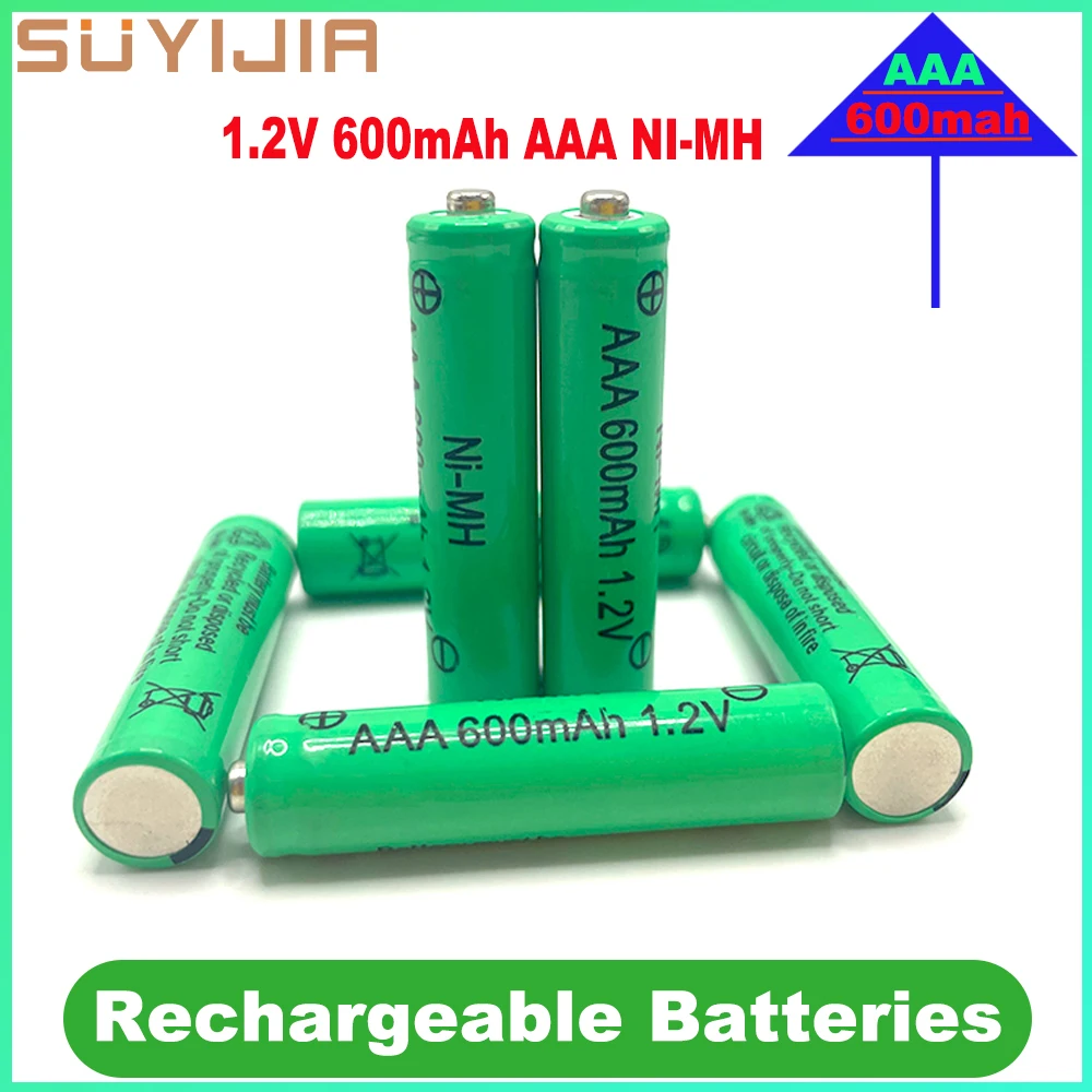 

AAA 1.2V 600mAh NI-MH Battery Toy Flashlight Remote Control Clock Shaver Electric Toothbrush Replacement Rechargeable Batteries