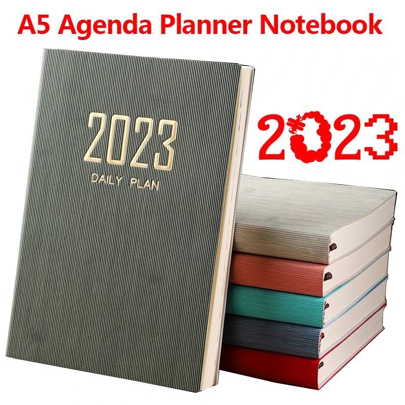 2023 Agenda Notepad Efficiency Manual Notebook A5 Sketchbook Planner 360P Journal Work Study Stationery Day/Month Plan Memo Pad