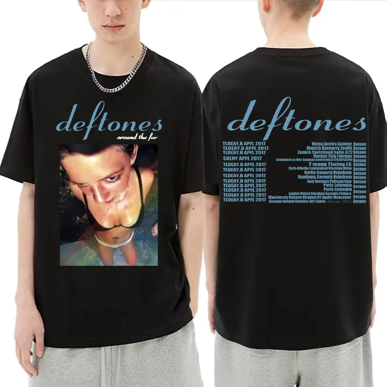 

Deftones Around The Fur Tour Band Concert T-shirts Goth Retro Grunge Tee Shirt for Men Women Streetwear Male Punk Hippie Tshirt
