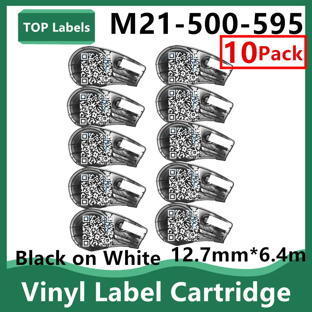 

1~10PK Black on White M21-500-595 All-Weather Vinyl Label for Indoor/Outdoor Identification,Laboratory and Equipment Labeling
