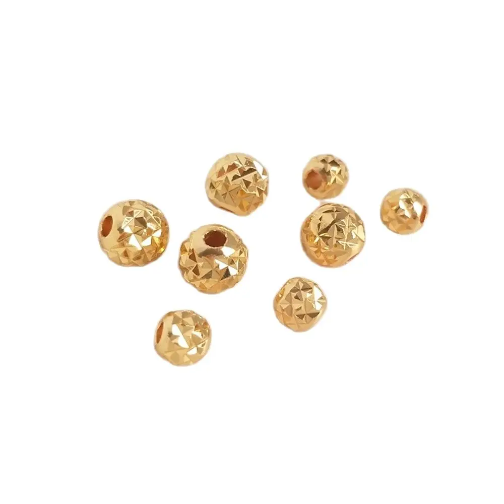 

14K gold plated copper pineapple bead diamond cut bead round bead DIY bracelet necklace loose bead accessories