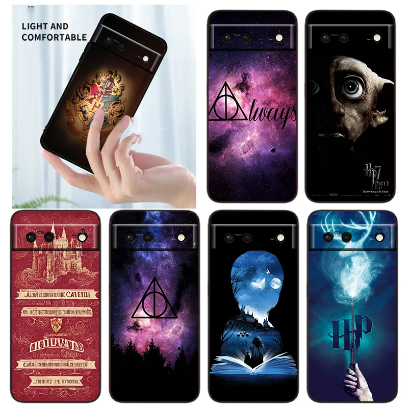 

Logo Potters Wand Harries Phone Case For Google Pixel 7 6 Pro 6A 5A 5 4 4A XL 5G Black Shell Soft TPU Cover Fundas Coque
