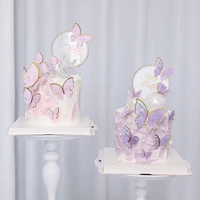 butterfly cake insert card iron bronzing inserts delicate birthday cake topper baking dessert decorations festive party supplies