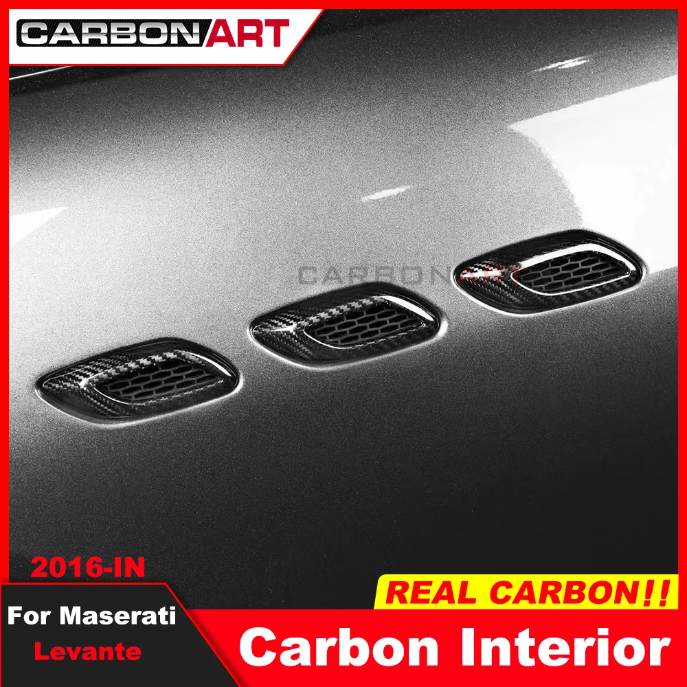 

100% real Glossy Carbon fiber side vents Cover Trim Car Accessories For-maserati Levante 2016-IN Carbon fiber side vents