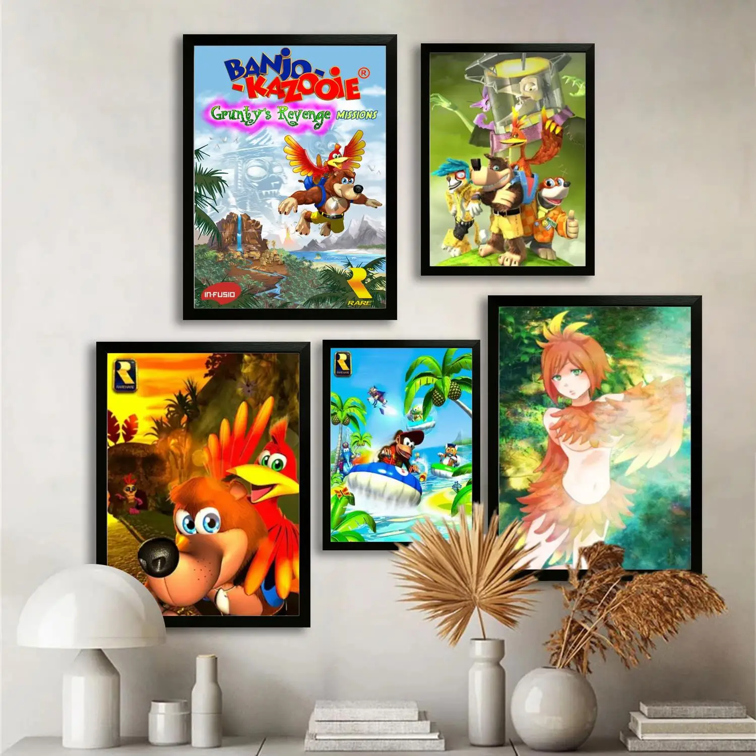 Банджо-kazooie игра холст художественный постер и настенная картина печать