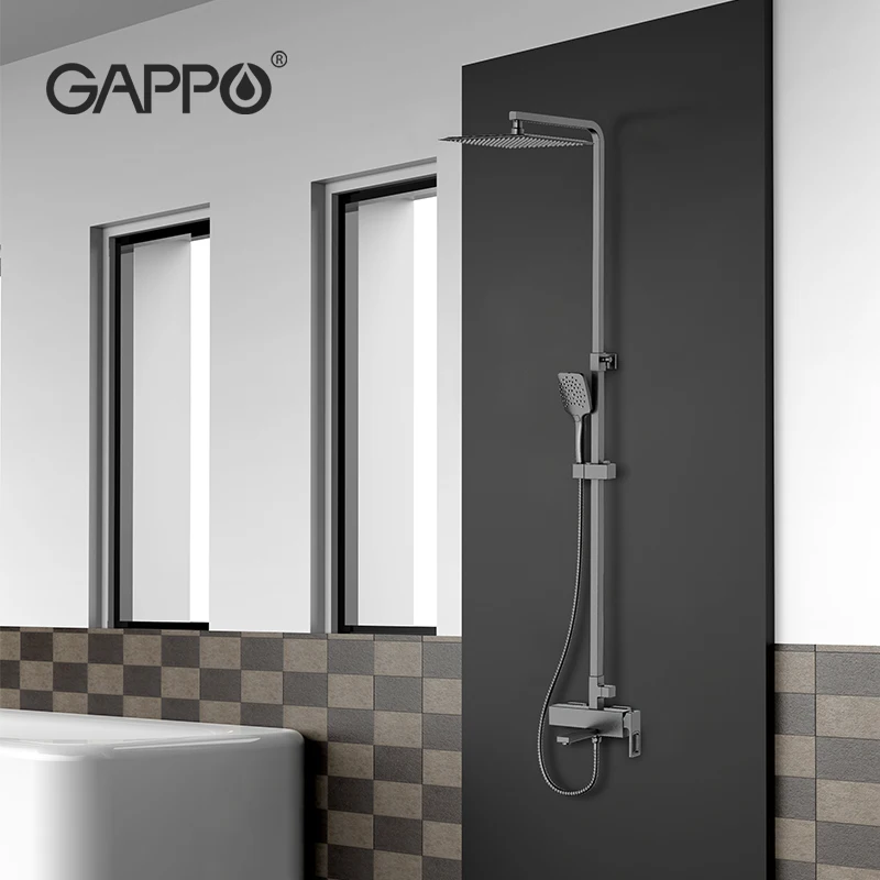 Фото Роскошный душевой комплект Gappo с лейкой и шлангом для холодной и горячей воды, латунный душевой набор для ванной комнаты Duchas G2417-9 №1