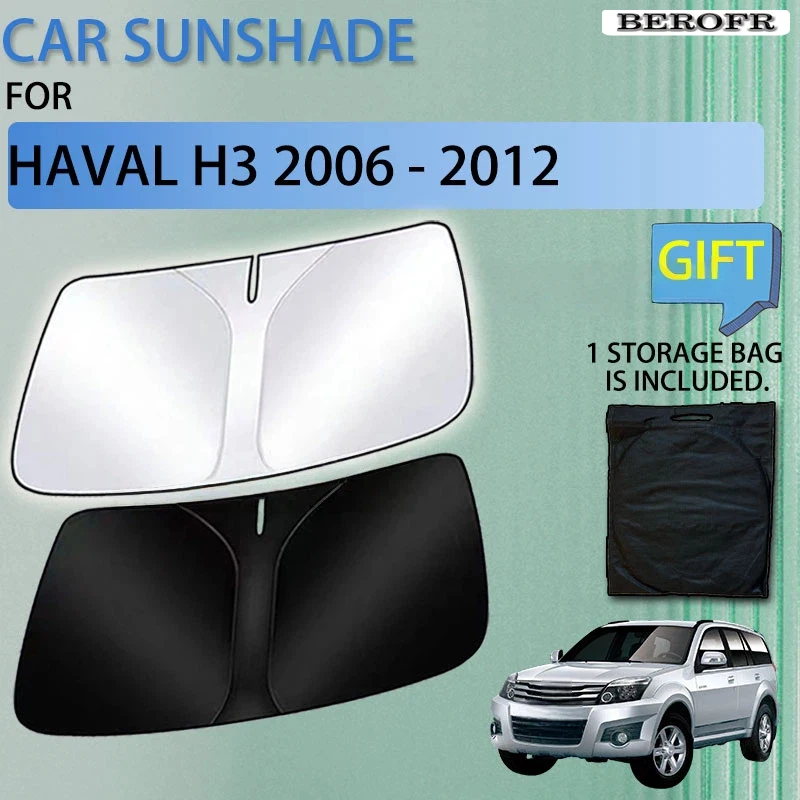 Фото Летний солнцезащитный козырек для Great Wall Haval X240 Hover H3 2006-2012, 2011, 2008, защита от УФ-излучения для переднего окна автомобиля, чехол для хранения в салоне №1