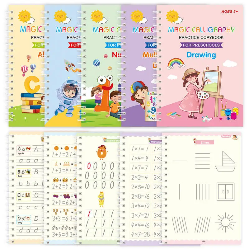 

Magic Pen Writing Sank Book Practice Copybook Handwriting English Reusable Magical Copy Books For Kids Tracing Calligraphy