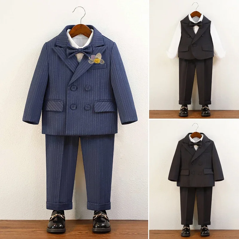 Детские комплекты блейзеров красивые костюмы в синюю полоску британском стиле