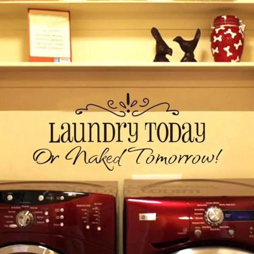 

Hot Sales!!! Laundry Today Letter Removable Self-adhesive Wall Sticker Decal Mural Room Decor