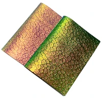 honeycomb texture pattern pu holographic metallic dichroic faux leather fabric sheet material for baghandbagcraft