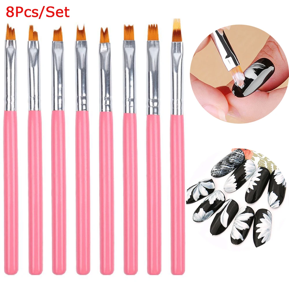 

8 шт., кисти для акрилового маникюра, с деревянной ручкой
