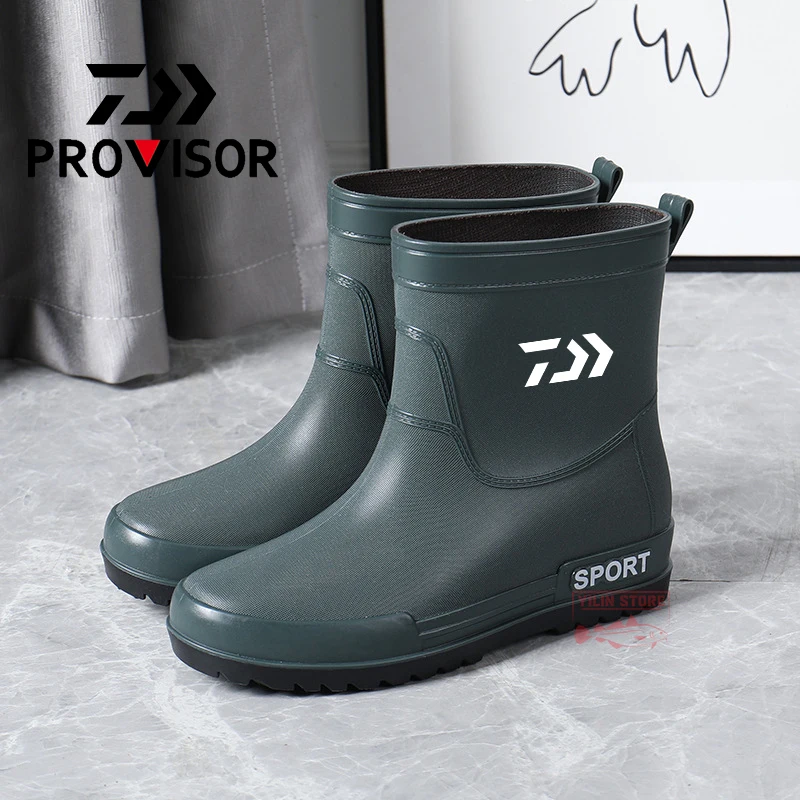 

2022 Daiwa Fishing Boots Fashion Rain Boots Waterproof Non-Slip Outdoor Fishing Wading Shoes Wear-Resistant Fishing Water Shoes