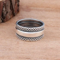 creative thai silver color corrugated cross circle unisex rings for men women finger engagement party fashion jewelry whole sale