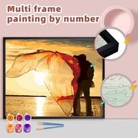 ruopoty diy painting by numbers with multi aluminium frame kits 60x75cm seaside couple coloring by numbers artwork home decor