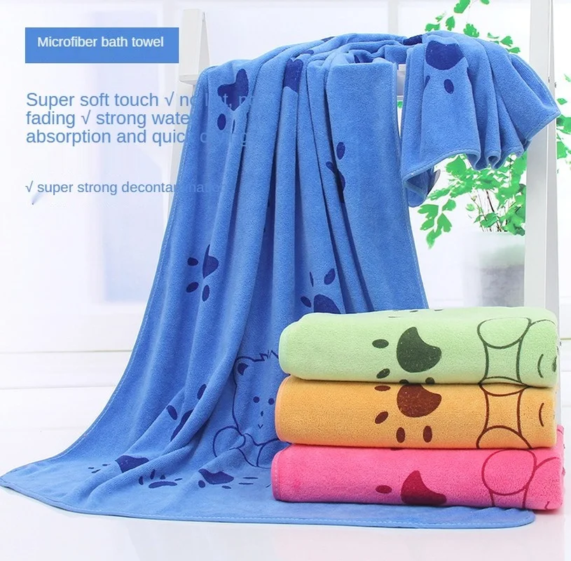 

Полотенце из супер-волос для кошек и щенков, мультяшное быстрое впитывающее полотенце для домашних животных, большие многофункциональные с...