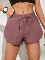 breathable 2 in 1 tulip hem knot sports shorts