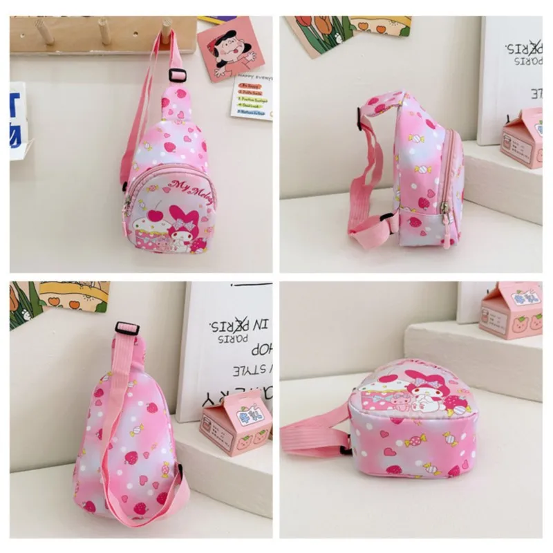 Sanrio Cinnamoroll нагрудная сумка сумки через плечо Kawaii Kuromi My Melody для детей девочки