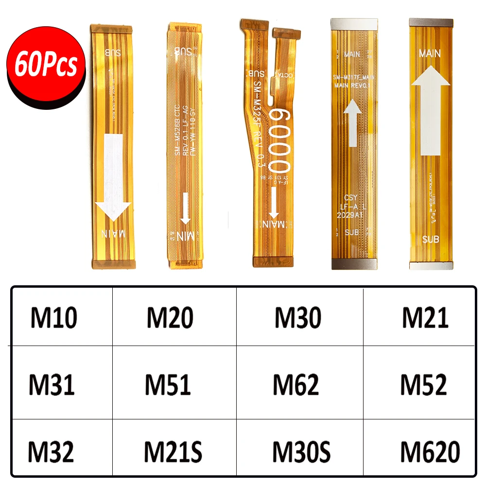 60 шт. новый для Samsung M12 M22 M53 M52 M62 M32 M21 M31 M31S M51 M10 M20 M30 разъем материнской платы гибкий