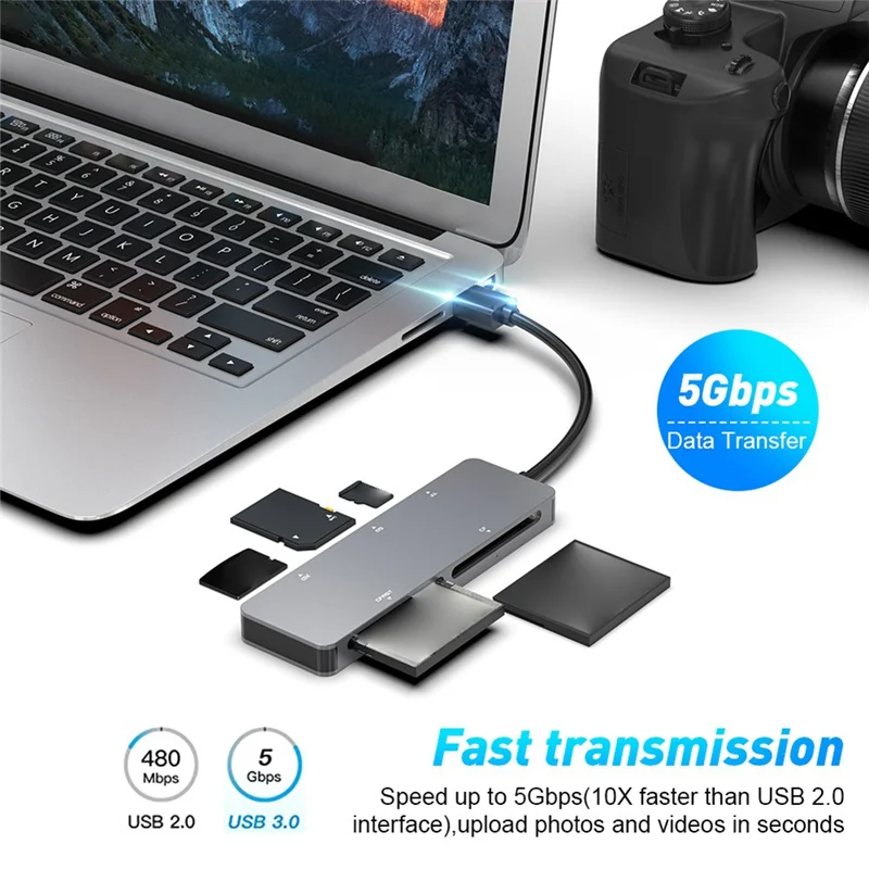 USB 3 0 Многофункциональный кардридер CFast/CF/XD/SD/TF 5 в 1 Гбит/с для ПК ноутбука