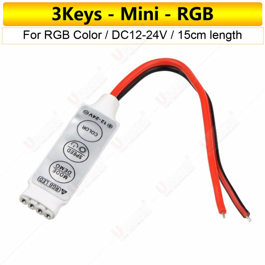 

RGB контроллер Umaked 3 клавиши DC12V 24V