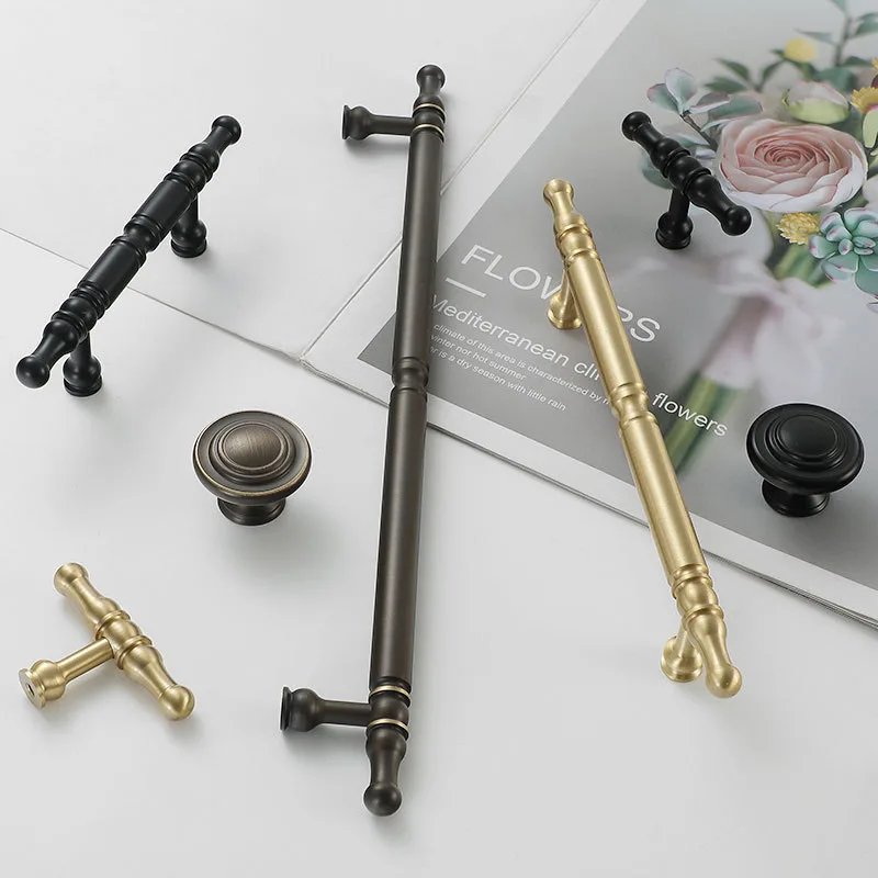satin brass door handles goldenblack antique drawer pulls vintage kitchen knobs cabinet handles cupboard pull hardware free global shipping