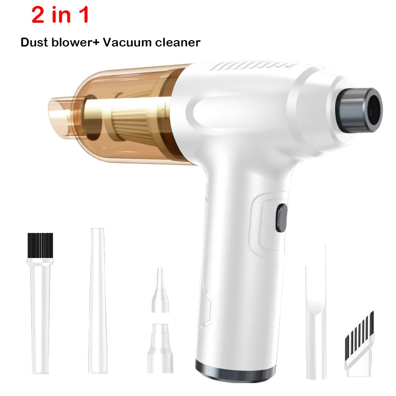 

2 in 1 Air Duster Wireless Air Blower Compressed Vacuum Cleaner for Computer Keyboard Camera Cleaning 120W Rechargeable